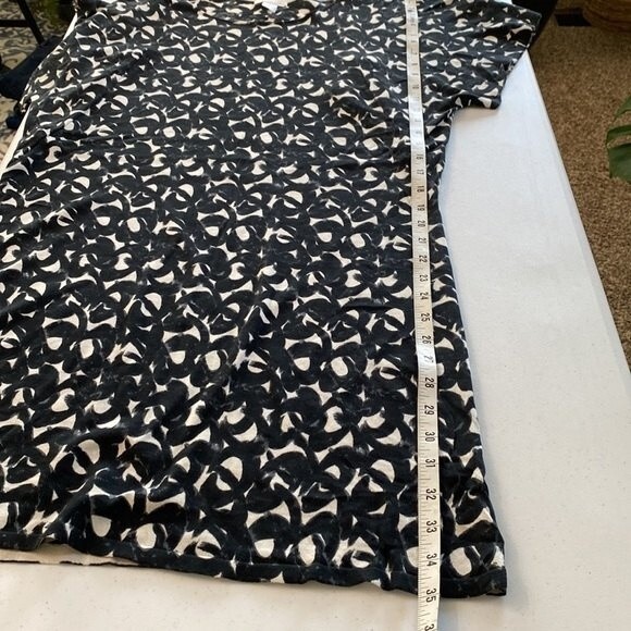 Garnet Hill Silk Cotton Short Sleeve Knit Geo Printed Mini Dress Lightweight - Picture 9 of 11